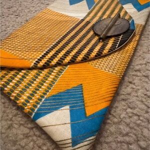 African Print Clutch w/Medallion